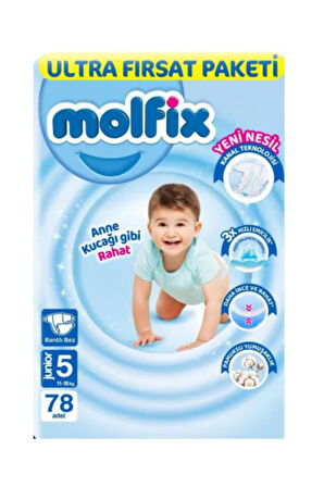 Molfix 5 Numara 11-18Kg Junior UltraFırsat Paketi 78 adet