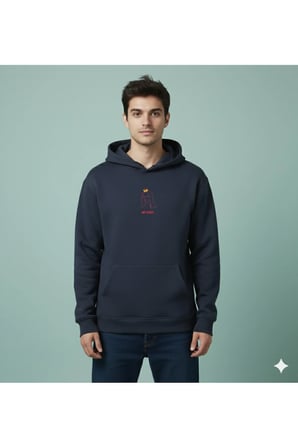 Lenithra Mona Lisa Sırt Baskılı Unisex Oversize Hoodie Füme / M
