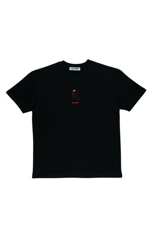 Lenithra Mona Lisa Sırt Baskılı Unisex Oversize T-shirt Siyah / L