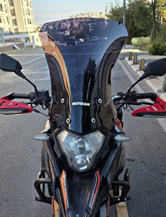MOTOCAM Mondial Rx3 İ Evo Siperlik Ön Cam 2015-2022 Model 52cm Siyah Renkli 4mm UZUN CAM