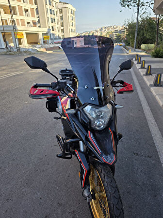 MOTOCAM Mondial Rx3 İ Evo Siperlik Ön Cam 2015-2022 Model 52cm Siyah Renkli 4mm UZUN CAM