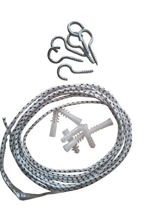 MONTAJ MAĞZEMESİ FİLE MONTAJ SETİ 2,50 X 3 METRE İÇİN İSKOTA HALAT KANCA DUBEL