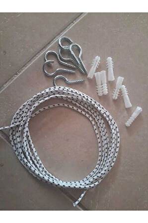 MONTAJ MAĞZEMESİ FİLE MONTAJ SETİ 2,50 X 3 METRE İÇİN İSKOTA HALAT KANCA DUBEL