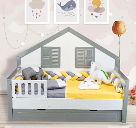 TUGU HOME&BABY ÖRGÜLÜ MONTESSORİ PAMUKLU 8 PARÇA 90x190 cm MONTESSORİ YATAK,TEK KİŞİLİK MONTESSORİ UYKU SETİ