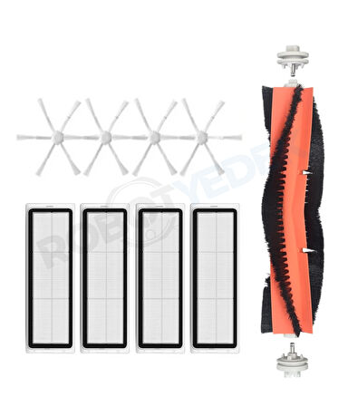 Xiaomi Vacuum Mop 2 Uyumlu Yedek Mopsuz Fırça Hepa Filtre Mop Seti-9 Parça