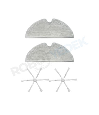 Xiaomi Vacuum Mop 2 Uyumlu Yedek Mop ve Yan Fırça-4 Parça