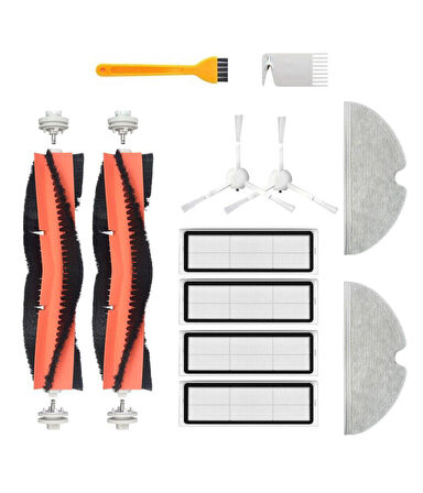 Xiaomi 2C Vacuum Mop Uyumlu Yedek Fırça Hepa Filtre Mop Seti-12 Parça