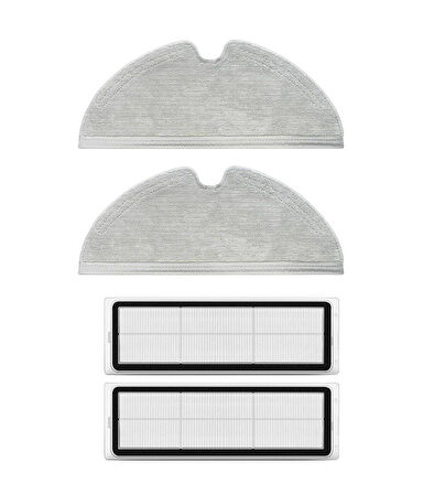 Xiaomi 2C Vacuum Mop Uyumlu Yedek Mop ve Hepa Filtre-4 Parça