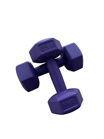CKSpor  2'Li Dambıl Seti 1 kg X 2 Adet Plastik Dambıl Ağırlık Seti  Köşeli 