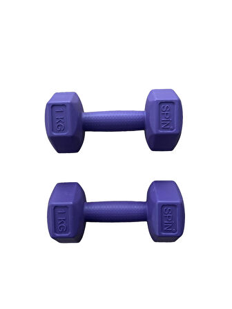 CKSpor  2'Li Dambıl Seti 1 kg X 2 Adet Plastik Dambıl Ağırlık Seti  Köşeli 