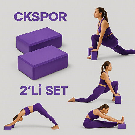 2' li Yoga Blok Seti  Pilates Yoga Denge Köpüğü 1 Çift  