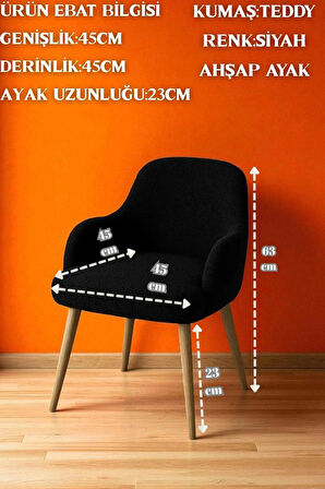Morina Peluş Kumaş Sırtlı Puf Sandalye – Ahşap Ayaklı, Makyaj Masası ve Salon İçin