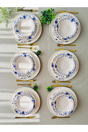 Mor Menekşe Model 6 Kişilik 24 Parça Yemek Takımı