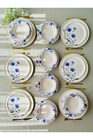 Mor Menekşe Model 6 Kişilik 24 Parça Yemek Takımı