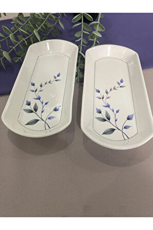 Mor menekşe 2 Adet Oval Kahvaltı Sunum Tabağı