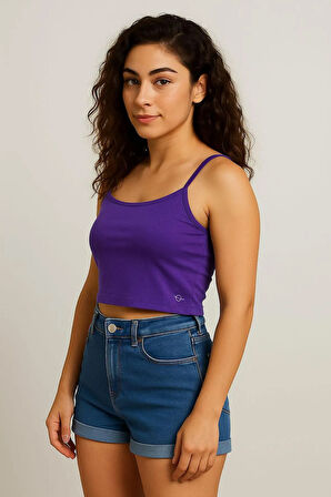 Fibula Moda Kadın İp Askılı Crop