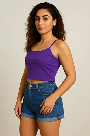 Fibula Moda Kadın İp Askılı Crop