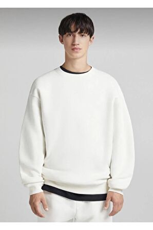 Unisex Oversize Basic Bisiklet Yaka Sweatshirt