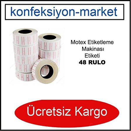 Motex MX5500 Etiketleme Makinası Etiketi Metosu ( 48 Rulo ) (21mmx12mm)