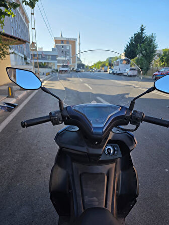 MOTOCAM Motolüx IST 34  Siperlik Ön Cam 2025 Model 43cm Şeffaf Renkli 4mm KISA SPORTİF