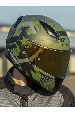 LS2 RAPID 2 THUNDER BIRDS MAT YEŞİL-SİYAH-GRİ KASK
