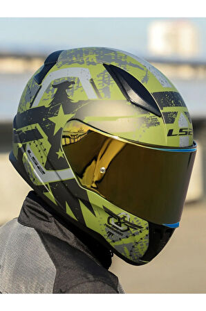 LS2 RAPID 2 THUNDER BIRDS MAT YEŞİL-SİYAH-GRİ KASK