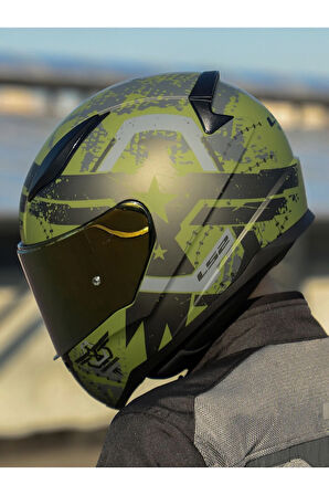 LS2 RAPID 2 THUNDER BIRDS MAT YEŞİL-SİYAH-GRİ KASK