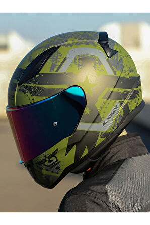 LS2 RAPID 2 THUNDER BIRDS MAT YEŞİL-SİYAH-GRİ KASK