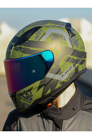LS2 RAPID 2 THUNDER BIRDS MAT YEŞİL-SİYAH-GRİ KASK