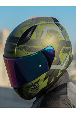 LS2 RAPID 2 THUNDER BIRDS MAT YEŞİL-SİYAH-GRİ KASK