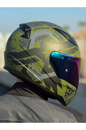 LS2 RAPID 2 THUNDER BIRDS MAT YEŞİL-SİYAH-GRİ KASK