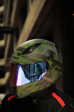 LS2 RAPID 2 THUNDER BIRDS MAT YEŞİL-SİYAH-GRİ KASK