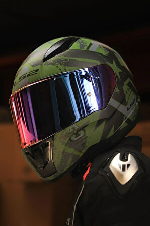 LS2 RAPID 2 THUNDER BIRDS MAT YEŞİL-SİYAH-GRİ KASK