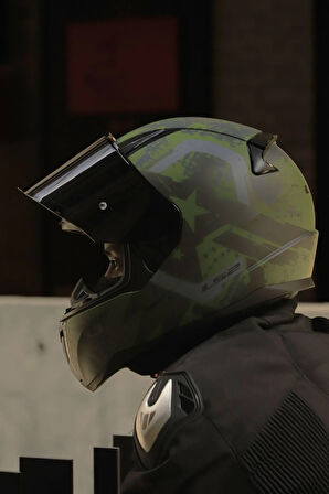 LS2 RAPID 2 THUNDER BIRDS MAT YEŞİL-SİYAH-GRİ KASK