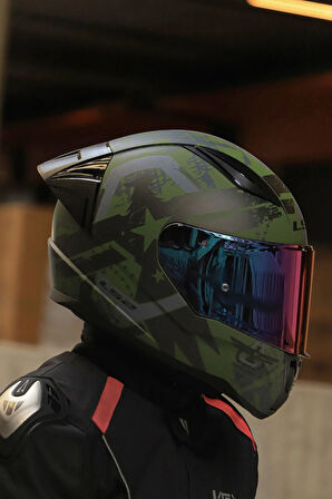 LS2 RAPID 2 THUNDER BIRDS MAT YEŞİL-SİYAH-GRİ KASK