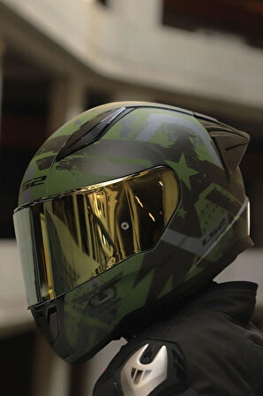 LS2 RAPID 2 THUNDER BIRDS MAT YEŞİL-SİYAH-GRİ KASK