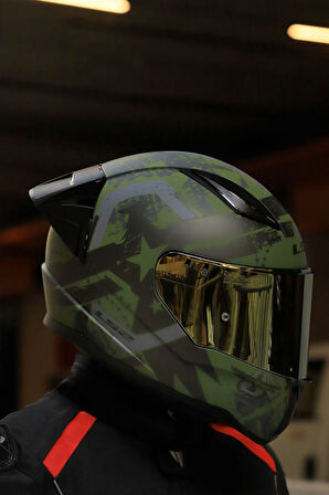 LS2 RAPID 2 THUNDER BIRDS MAT YEŞİL-SİYAH-GRİ KASK