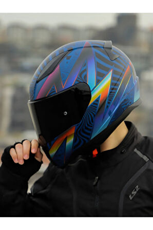 LS2 RAPID 2 OPTIK MAT MAVİ-MOR KASK