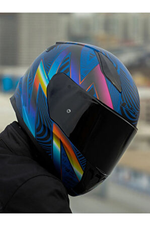 LS2 RAPID 2 OPTIK MAT MAVİ-MOR KASK