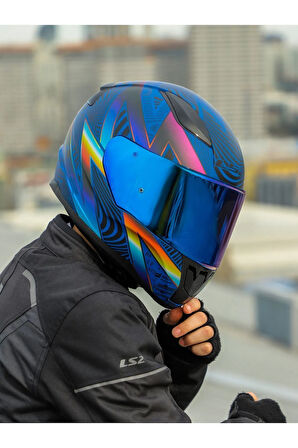 LS2 RAPID 2 OPTIK MAT MAVİ-MOR KASK