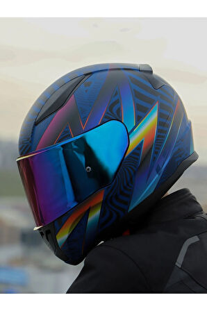 LS2 RAPID 2 OPTIK MAT MAVİ-MOR KASK