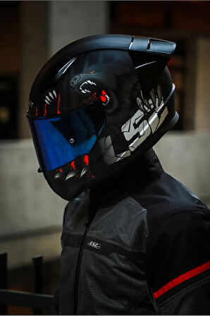 LS2 RAPID 2 RACE CLAWN MAT SİYAH-GRİ-KIRMIZI KASK