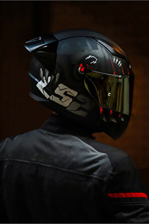 LS2 RAPID 2 RACE CLAWN MAT SİYAH-GRİ-KIRMIZI KASK