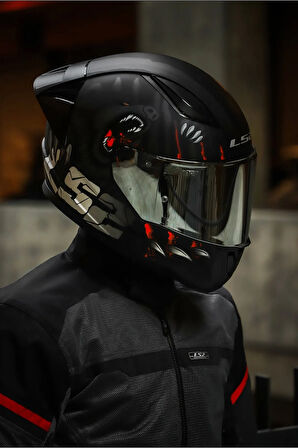 LS2 RAPID 2 RACE CLAWN MAT SİYAH-GRİ-KIRMIZI KASK