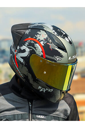 RAPID 2 RACE CIRCLE MAT SİYAH-KIRMIZI KASK