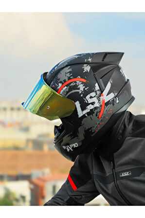 RAPID 2 RACE CIRCLE MAT SİYAH-KIRMIZI KASK
