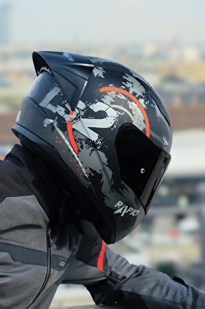 RAPID 2 RACE CIRCLE MAT SİYAH-KIRMIZI KASK