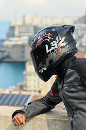 RAPID 2 RACE CIRCLE MAT SİYAH-KIRMIZI KASK