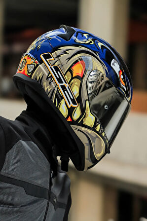 RAPID 2 RACE SPOX MAVİ-GRİ KASK