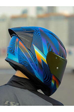 LS2 RAPID 2 RACE OPTIK MAT MAVİ-MOR KASK